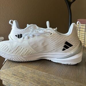 Adidas tennis shoes, black & white, men’s size 8